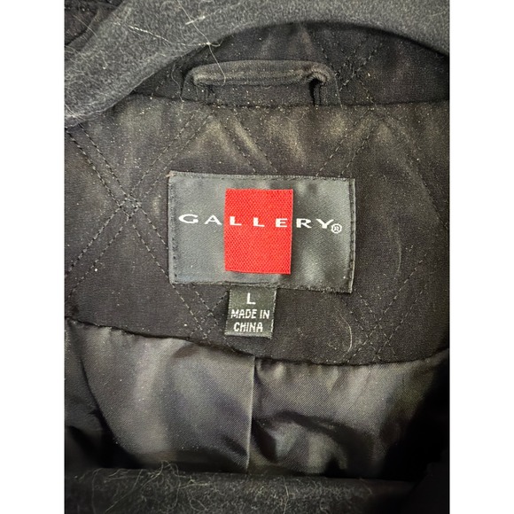 Gallery Quilted Black Button Front Lightweight Jacket Women's Size Large - Picture 3 of 5